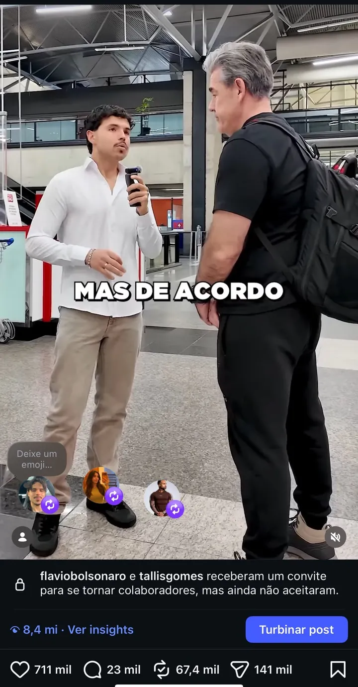 Print do Reels "Mas de acordo" com 8,4 milhões de visualizações